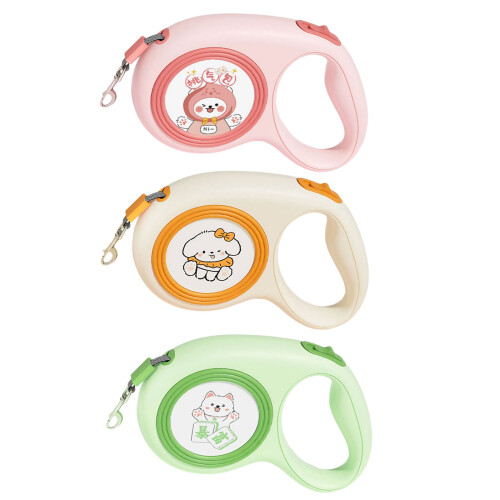 Retractable Dog Training Leashes for Walking and-Pink peach bag 1