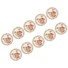 10Pcs Animal Tableware Disposable Paper Cutlery-7inch plate