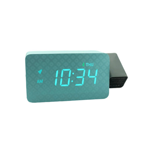 Projection Alarm Clock for Bedroom-Mint green Digital dial