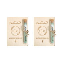 Sustainable Wooden Communion Souvenir Money Holder and-fish