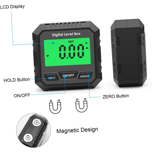 Digital Inclinometer Level Gauge Protractor Tool With Digital Display Angle Ruler For Auto Masonry Black 1