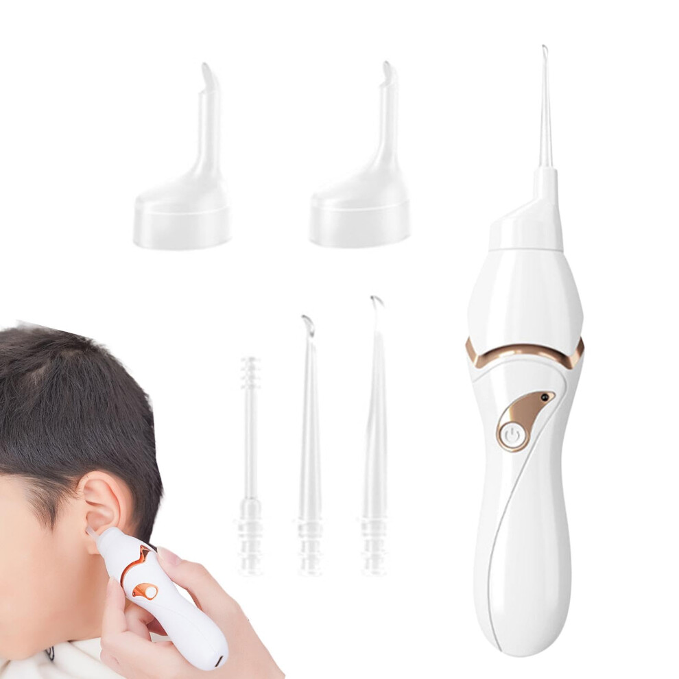 White Earwax Removal Tool, Kids Scoop Clean Ear Led Headset Portable Electric Noise Cleaning Tool Lighting