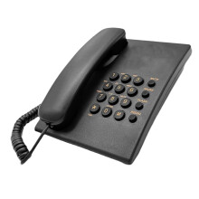 Téléphone fixe téléphone de bureau support mural téléphone-Noir
