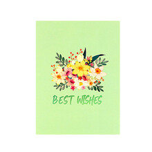 Handmade Greeting Card Foldable Colorful Flower 3D Popup Card