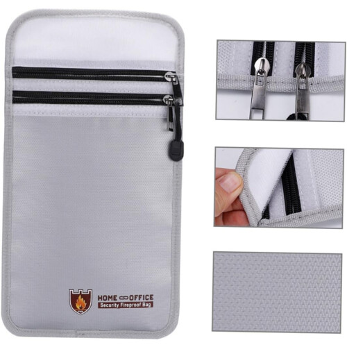 Fireproof Zippered Silver Briefcase File Holder 2