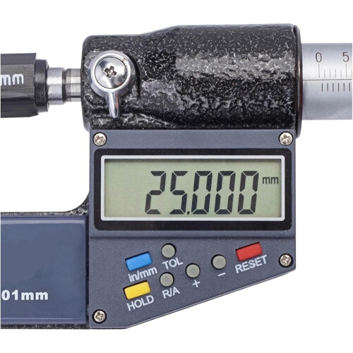 Digital Outside Micrometer 5075mm 0.001mm Resolution Carbide Tip with Ratchet Handle 1