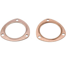 3 Inch Copper Exhaust Header Gasket Set For SBC BBC 302 350 383 454 3 Bolt, Heavy Duty Reusable Leakproof ORing