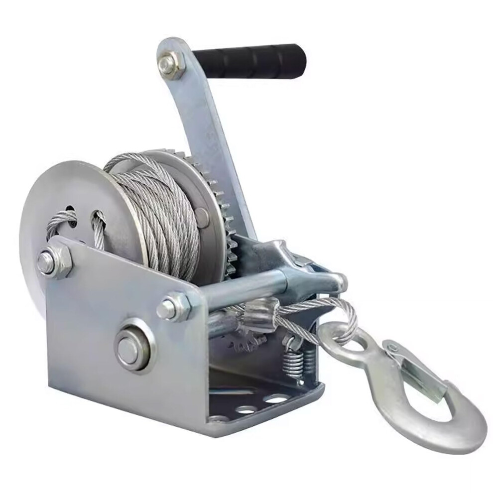 Heavy Duty Steel Hand Winch With Hook, Twoway Ratchet Crank, 26 Feet Wire Rope For Suv And Atv 9189345002823