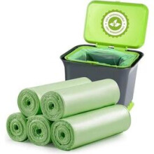 Eco-Friendly Trash Bags, Biodegradable Material, Non-Toxic Safe Tasteless 20 Liters (50 X 60 Cm), Compostable And Recyclable For Kitchen Garden Office
