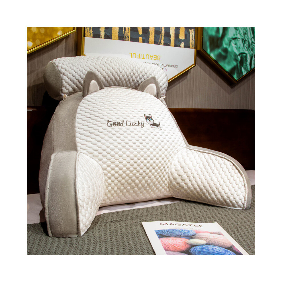 Ergonomic Support Rest Pillow for Bed, Ultra Comfy Backrest Pillow with Arm, Soft Cushion Sit Up Pillows for Reading Watching TV, Lumbar Back Cushion
