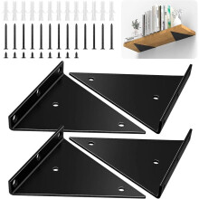 Stylish Triangle Shelf Brackets For Space-saving, Heavy Duty Wall Mounted Floating Shelf Bracket With Durable Solid Carbide Alloy Metal, 4 Pcs Hidden