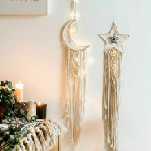 Boho Macrame Dream Catcher, Symbolic Meaning for Sweet Dreams, Handmade Bohemian Home Decor with Outdoor Decor Compatibility, Gift for Women (2PCS)