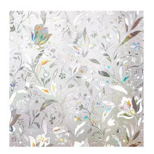 Rainbow Tulip Design Window Privacy Film, Decorative Stained Glass for Your Home, Environmentally Friendly Static Cling Ensures Privacy and Natural Li