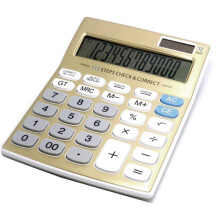 Calculator extrem de durabil, afișaj LCD mare cu 12 cifre, alimentare dublă pentru contabilitate și finanțe la birou/acasă