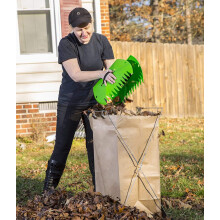Ancinho de jardim com alças elásticas ajustáveis para facilitar o manuseio, cabo ergonômico para trabalhos confortáveis no jardim, perfeito para