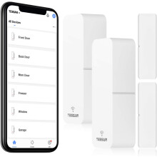Slim huisbeveiligingssysteem met deursensor, spraakbediening voor Alexa en Google Assistant, gratis app-meldingen voor deur- en raambeveiliging, 2