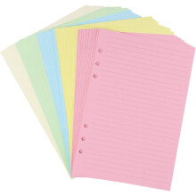 Folhas de reposição coloridas para fichário, 50 folhas, material grosso, escrita suave, 6 furos, protege os olhos, alta qualidade.