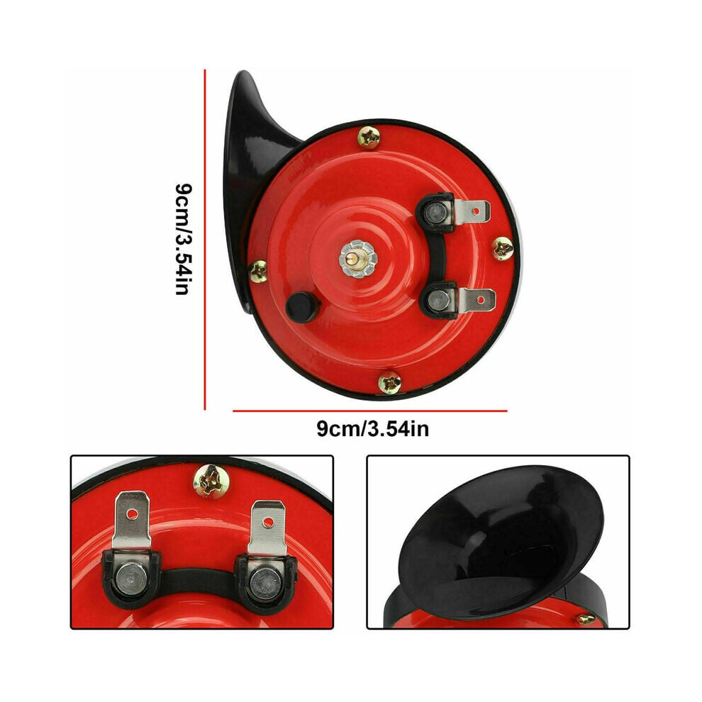 Super Loud Train Horns, 12V Waterproof Electric Snail Horn For Trucks Suvs Passenger Cars Boats Motorcycles (Red), Loud Warning Raging Sound Air Horn Red 9128293335409