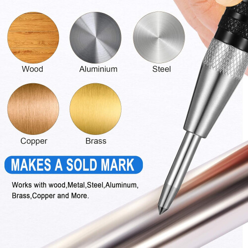 High-Performance Spring Loaded Punch Tools, Automatic Center Punch Set for Emergency Use, Accurate Marks on Various Surfaces 2
