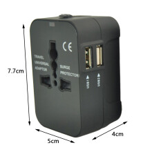 Universele reisadapter, alles-in-één internationale oplader met USB-C, compact, lichtgewicht en draagbaar voor gebruik in meerdere landen, geschikt