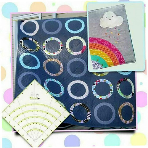 Ο χάρακας Quilter's Delight, Arcs και Fan Quilt Circle Cutter προσφέρει πολυλειτουργική χρήση, διαφανή 1