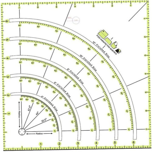 Ο χάρακας Quilter's Delight, Arcs και Fan Quilt Circle Cutter προσφέρει πολυλειτουργική χρήση, διαφανή