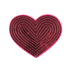 10 pieces of heartshaped sequin ironon patches, embroidered heartshaped appliques for ironing or sewing, for women.