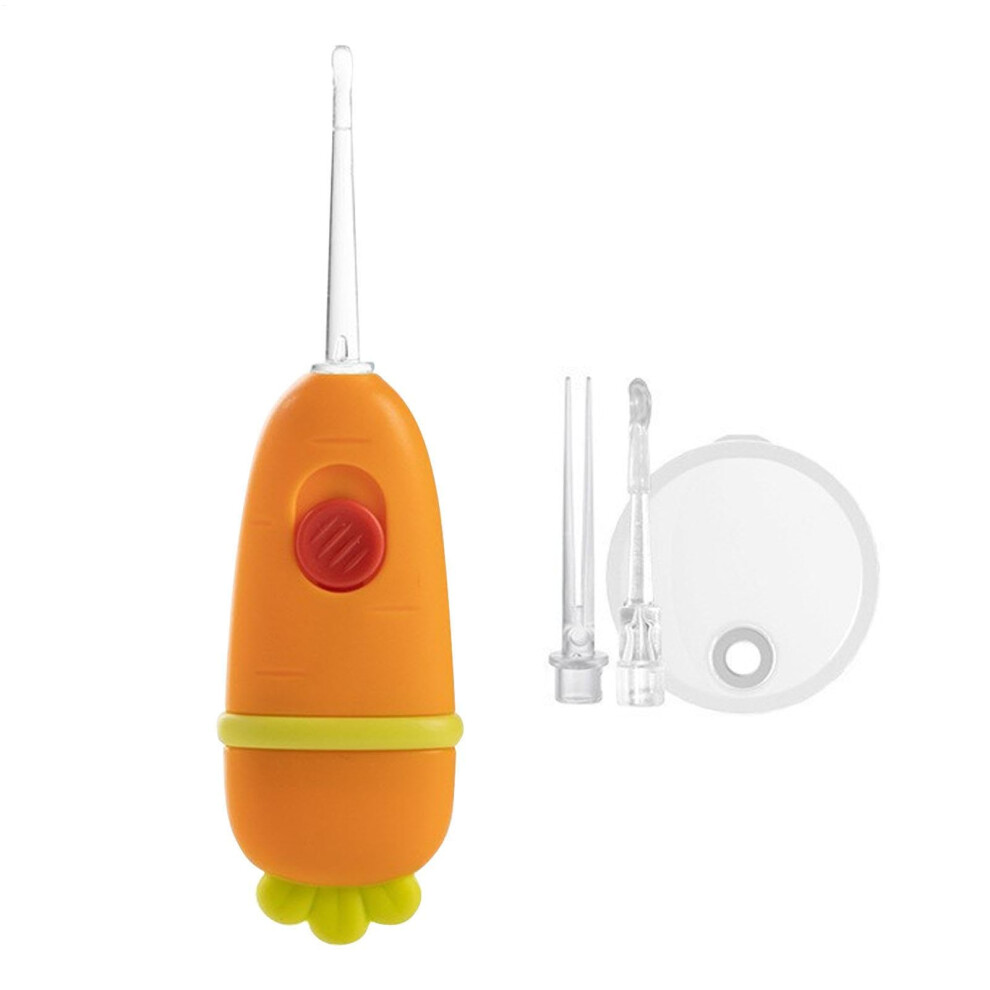 Orange Baby Led Illuminated Earpick Earwax Remover Tool For Kids With Scoop Tweezers