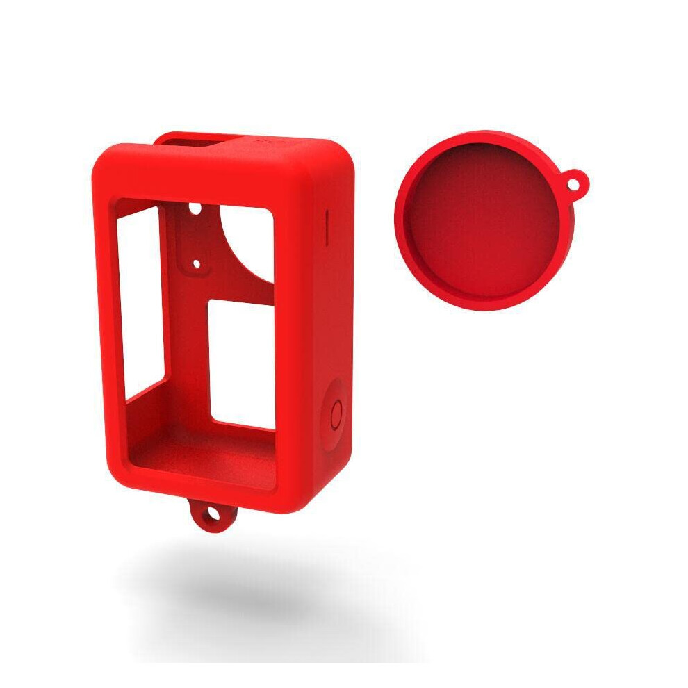 Dji Action 3 Silicone Case Lens For Dji Osmo Action 3 Protective Case Sports Camera Accessories (Red) Red 9365049824675