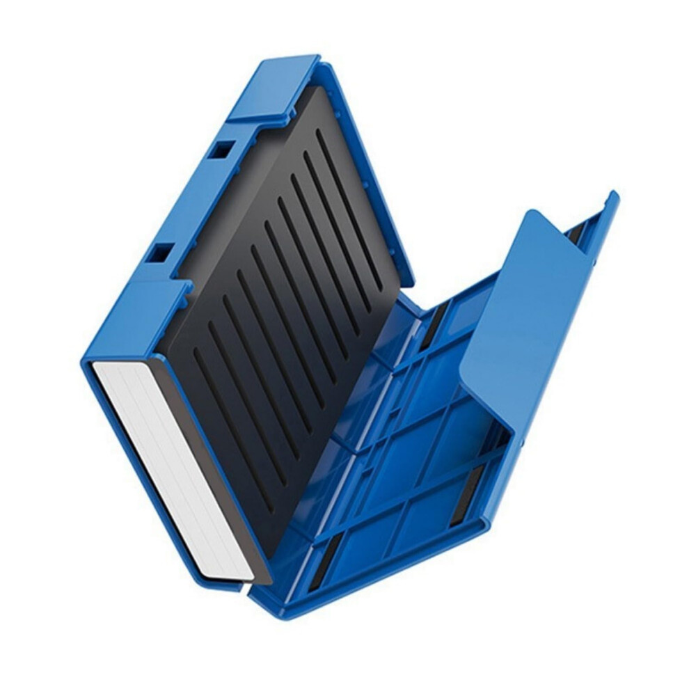 Compact Abs Hard Drive Container Holds 4X2.5 Inch Or 1X3.5 Inch Solid Disc, Reinforced Impactresistant Cushion, Blue 9189345003202