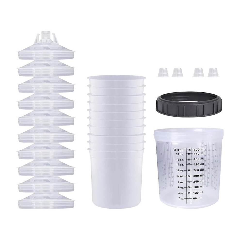 Paint Mixing Containers Paint Sprayer Cup Liners For Automotive Sprayer Set 600Ml For Paint Resin Epoxy Art 9199774472807