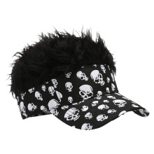 Chapeau poilu d'Halloween, couvre-chef imprimé tête de-Noir