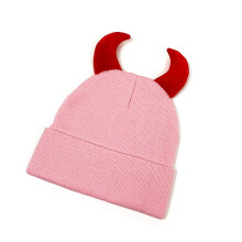 Chapeau de crâne en corne de diable pour adultes, unisexe,-Rose