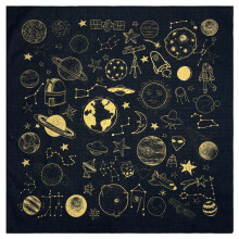Foulard unisexe sophistiqué, foulard de-planète spatiale jaune