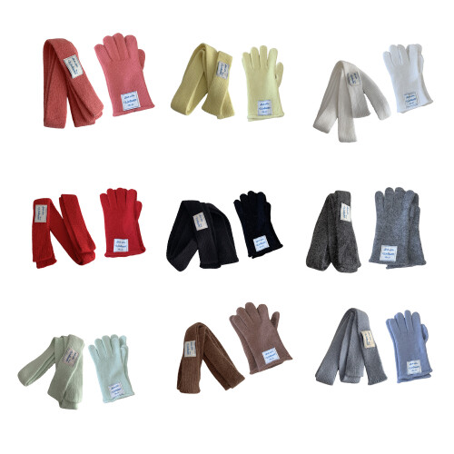 Gants écharpe mode pour jeunes, équipement pour temps-Gris 1