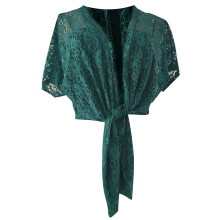 Châle de protection solaire pour femme - Châle floral-vert foncé