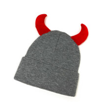 Chapeau de crâne en corne de diable pour adultes, unisexe,-Gris