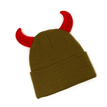 Chapeau de crâne en corne de diable pour adultes,-kaki foncé