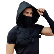 Col châle capuche châle médiéval pour sweats pull capuche-Noir