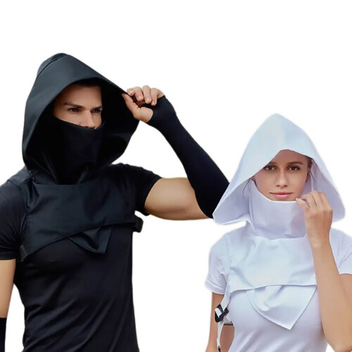 Col châle capuche châle médiéval pour sweats pull capuche-Noir 1