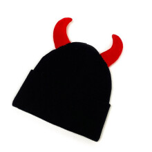 Cagoule en corne du diable pour femmes et hommes, bonnet de-Noir