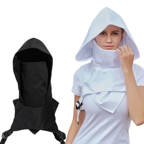 Col châle capuche châle médiéval pour sweats pull capuche-Noir 2