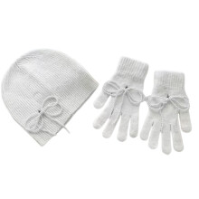 Ensemble de gants et chapeaux élégants, chapeau chaud en-Blanc