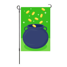 Gartenflagge zum St. Patrick's Day, doppelseitige Gartenflagge mit Kleeblatt- und Hutmotiv, wetterfest und farbecht für den Außenbereich