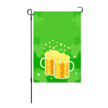 Bandeira de jardim durável em linho de dupla espessura, com estampa dupla face de trevo e chapéu do Dia de São Patrício, resistente ao