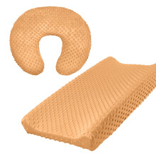 Baby Changing Pad Sleeve 2Piece Set, Dotted Backing, Breastfeeding Pillow Case Sleeve, Nursery Room Turmeric
