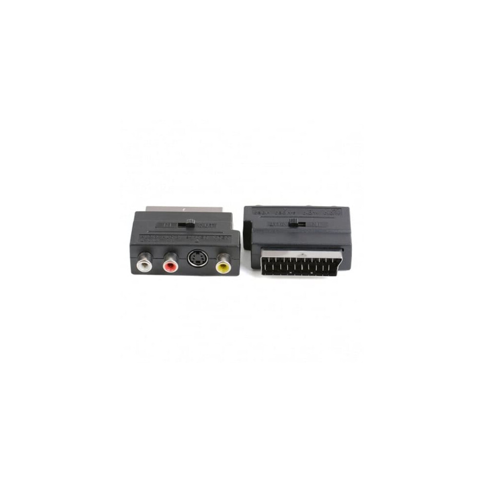 Scart Adaptor With 3 Rca Phono, Composite, Svideo, Input Output Switch 9426802284287