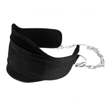 Fitness Belt Nylon Weightlifting Belt Adjustable Size Waist Belt With Chain For Resistance Training