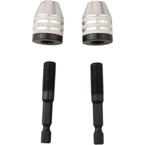 Efficiency Keyless Chuck Set With Two Adapters For Instant Drilling Tool Change (A) 2