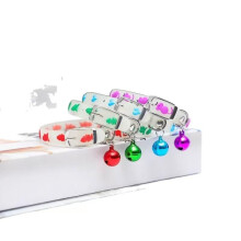 Glow In The Dark Cat Collar With Bell 3 Pack Adjustable Nylon Pet Safety Collar For Cats And Puppies Night Walking
